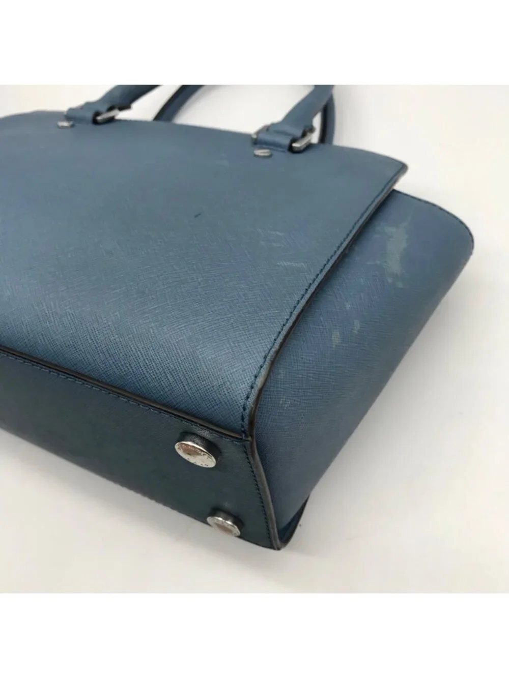Michael Kors Blue Saffiano Leather Selma Satchel